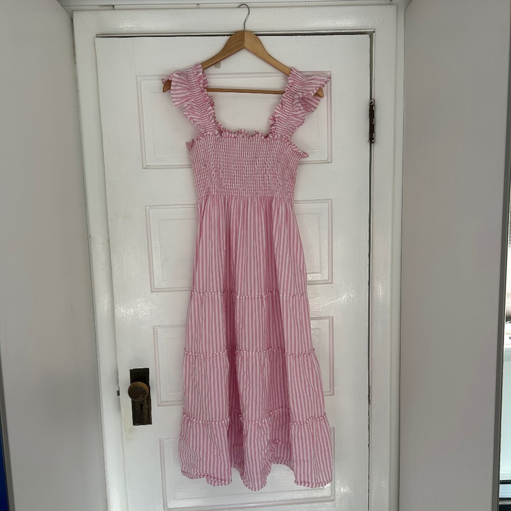 Hill House Pink Striped Maxi Dress
